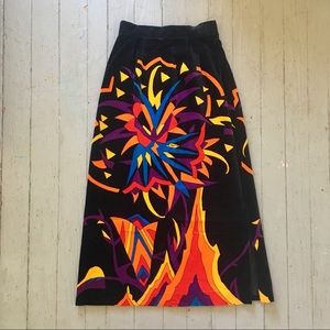 VINTAGE PAGANNE psychedelic velvet skirt sz S